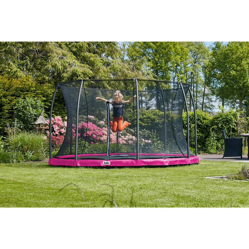 Trampolin - Comfort Edition Ground - 251 cm - Rund Rosa