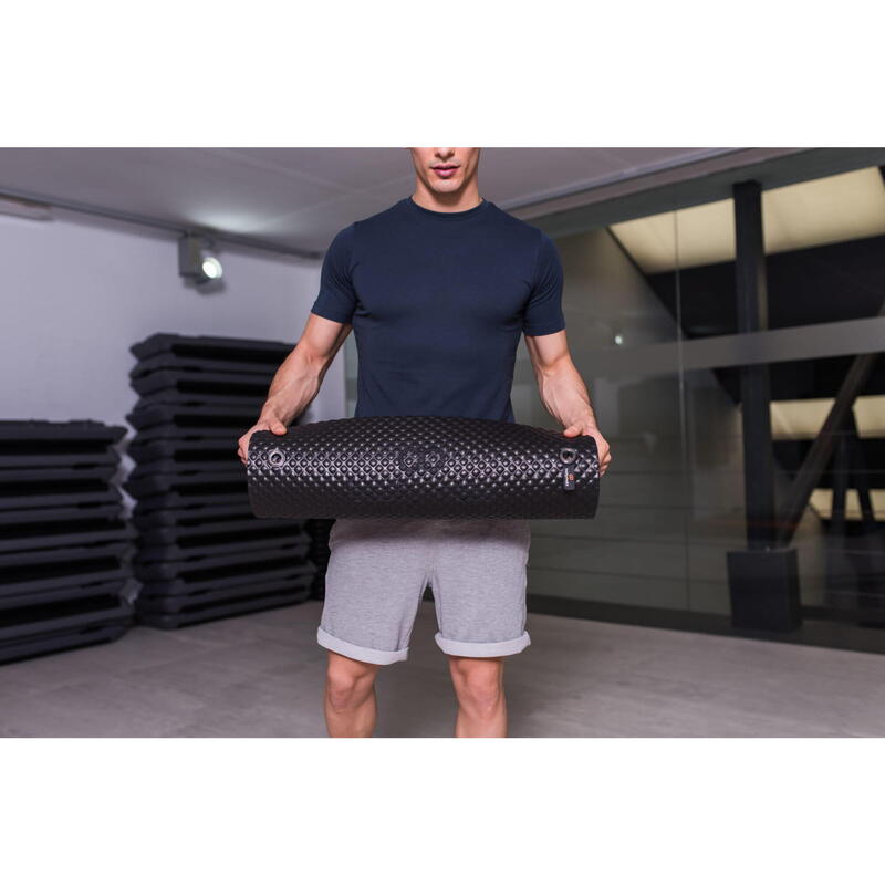 Max Comfort gewatteerde mat voor Pilates-grondoefeningen. 180x60cm. Zwart