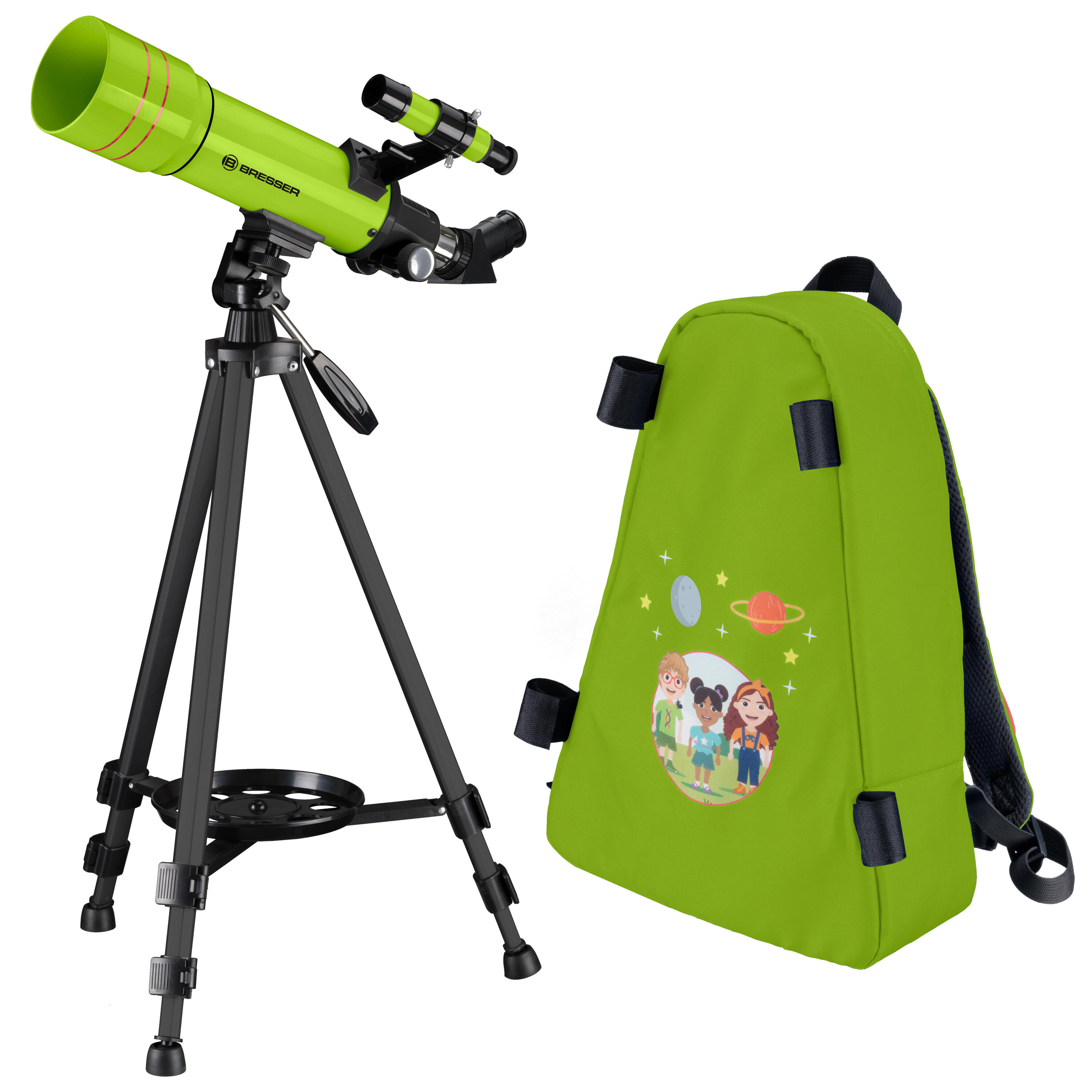 BRESSER Telescopio 70/400 con zaino+adattatore per foto del cielo COMUNIONI SPECIALI