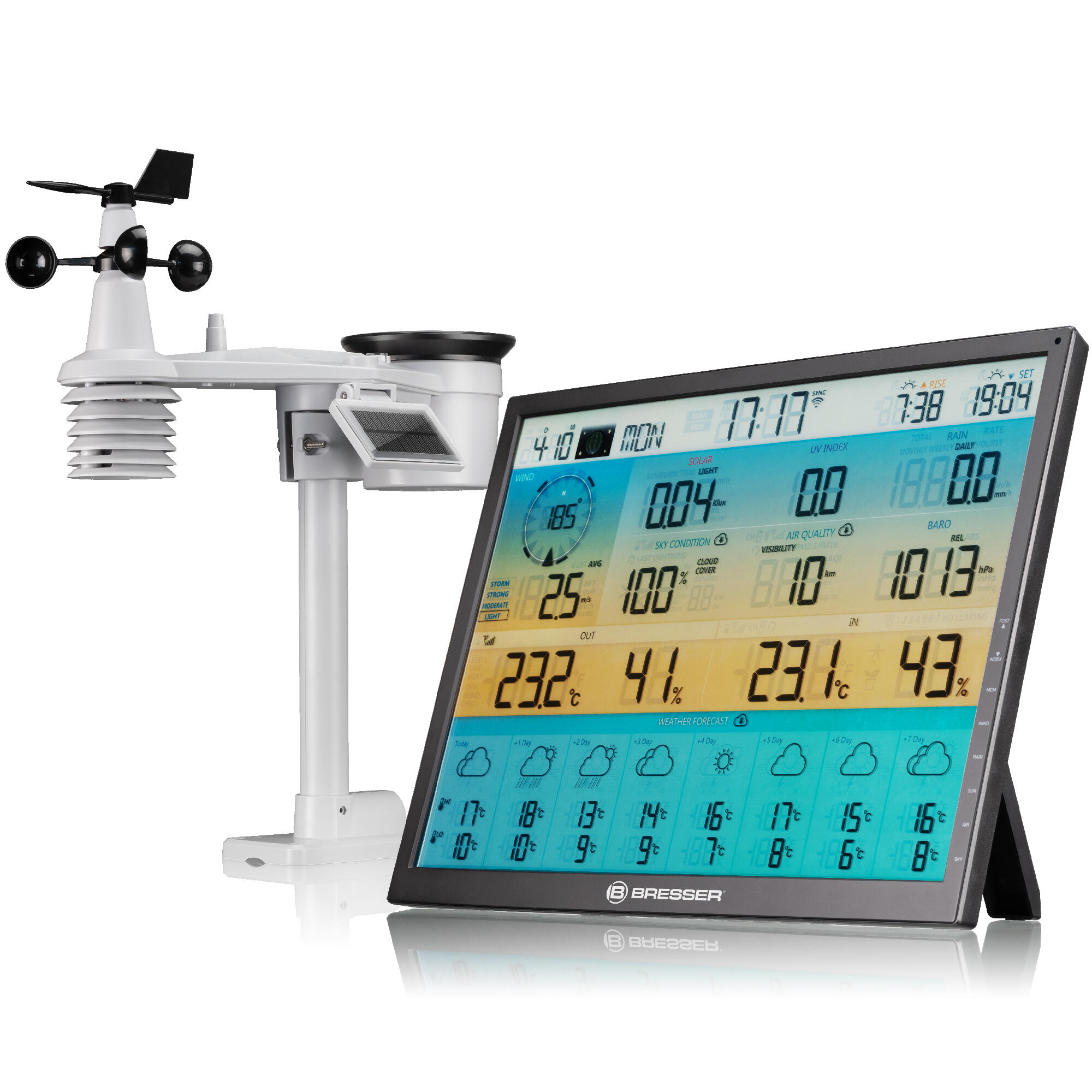BRESSER Centro meteorologico 4cast xl 7 en 1 8 dias sensore solare Bresser