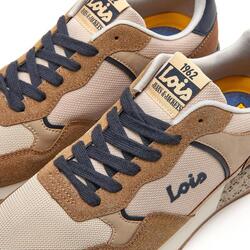 Sneakers cómodas de hombre Lois 64242 en color beige