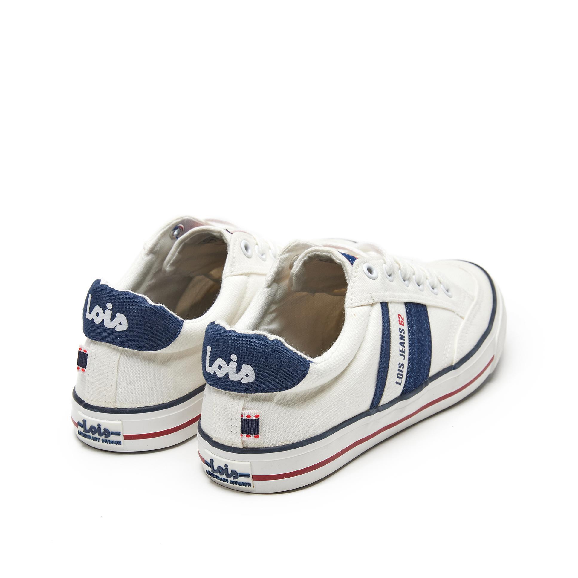 Zapatillas Deportivas Caminar Hombre Lois 61278 Blancas con Cordones 3/5
