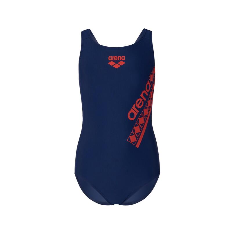 ASIAN RANGE 50TH JUNIOR TOUGHSUIT X BACK V LEG TRAINING ONE PIECE - NAVY / RED