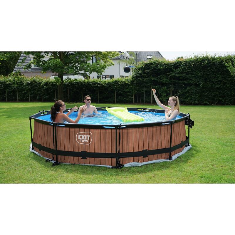 Piscine Wood ø360x76cm avec pompe filtrante