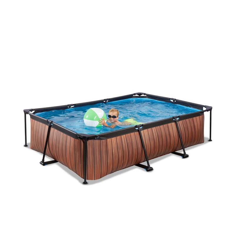 EXIT Wood Pool 300x200x65cm mit Filterpumpe - Braun