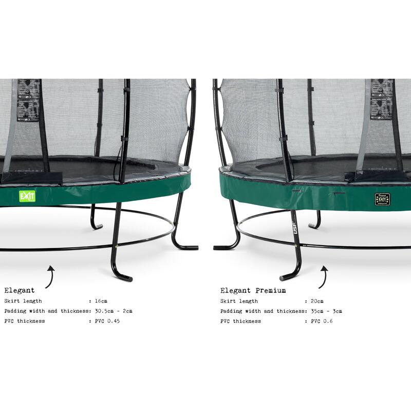 Trampoline EXIT Elegant ø253cm avec filet de sécurité Economy - vert