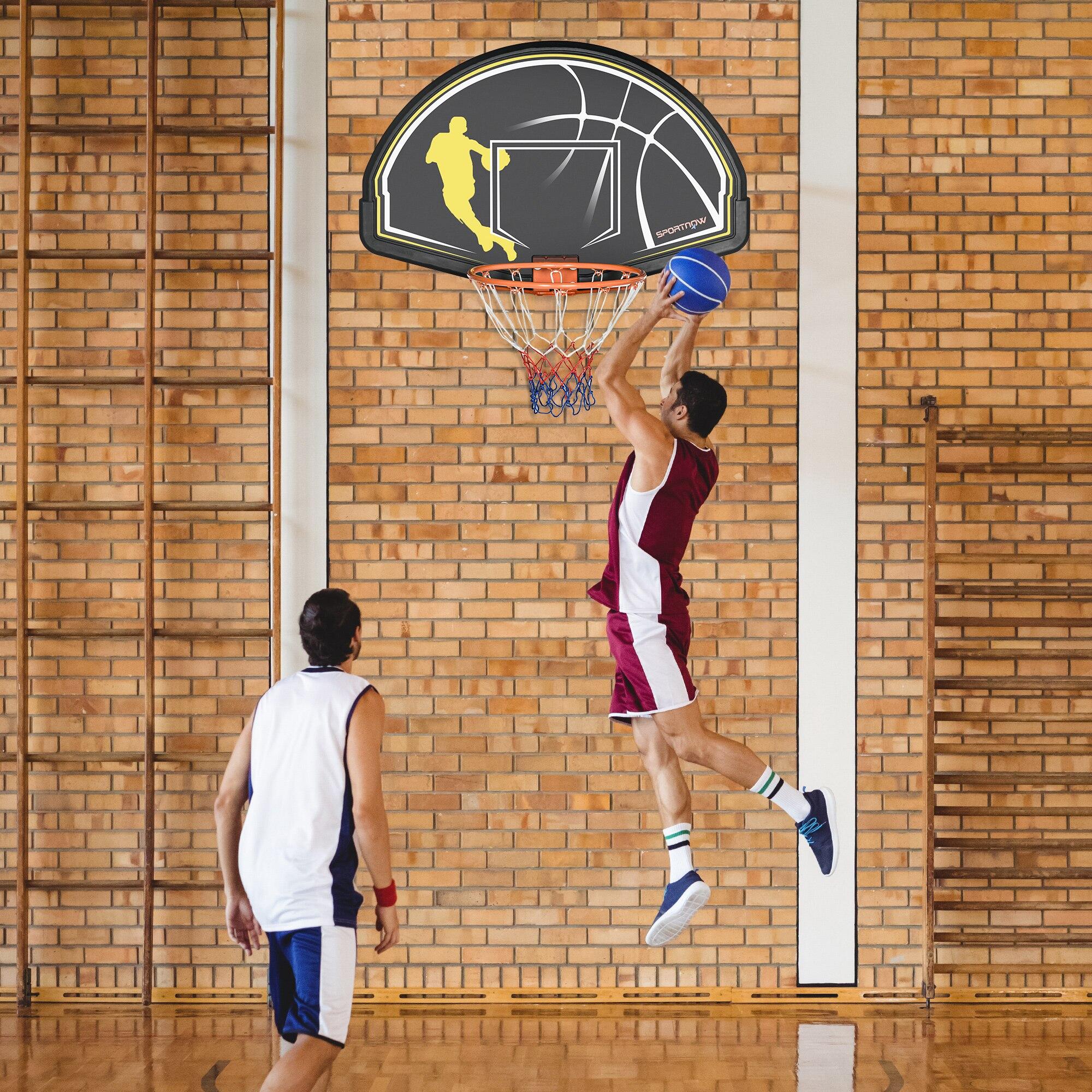 SPORTNOW Canestro Basket da Indoor e Outdoor, 110x90x70 cm, Nero e Giallo 2/7