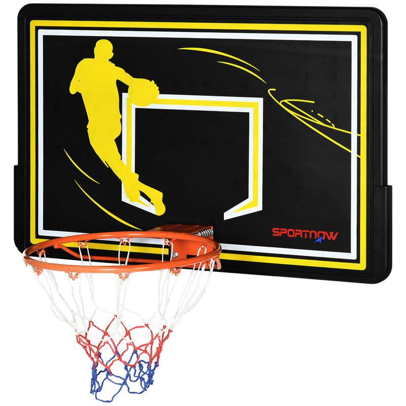 Tabela de basquetebol 110x90x70 cm preto e amarelo SPORTNOW