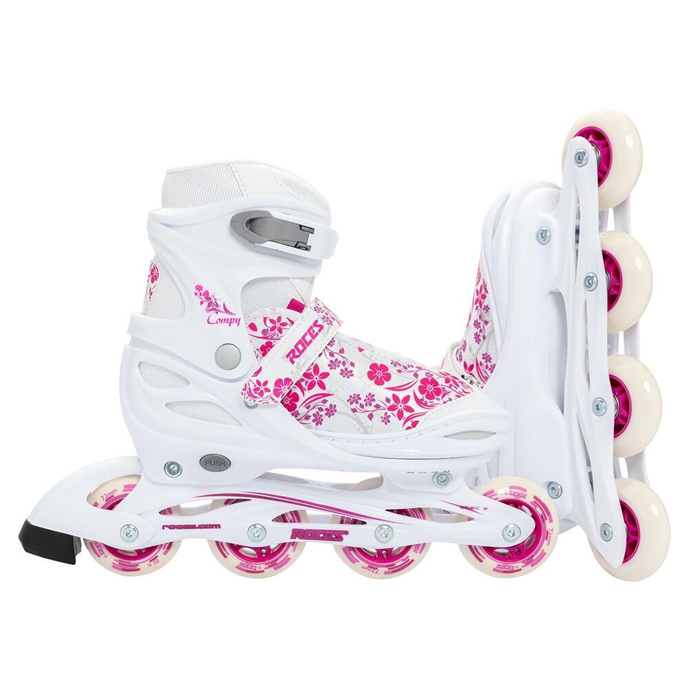 Pattini - Compy 8.0 - Ragazze - Regolabile - Bianco - Rosa 3/6