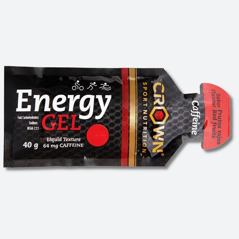 Caja de 12 sobres de geles energéticos 'Energy Gel' de 40 g F. Rojos con  cafeína