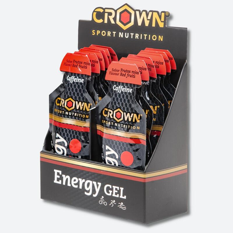 Caixa com 12 saquetas de géis energéticos ‘Energy Gel‘ F. Vermelho com cafeína