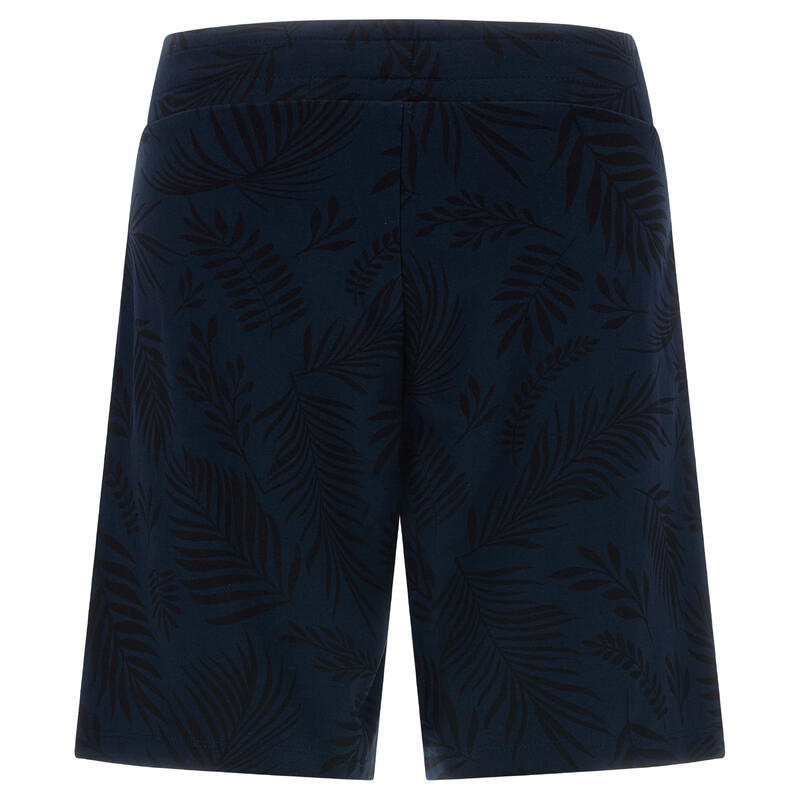 Pantaloncini in jersey stampa foliage tropicale all over