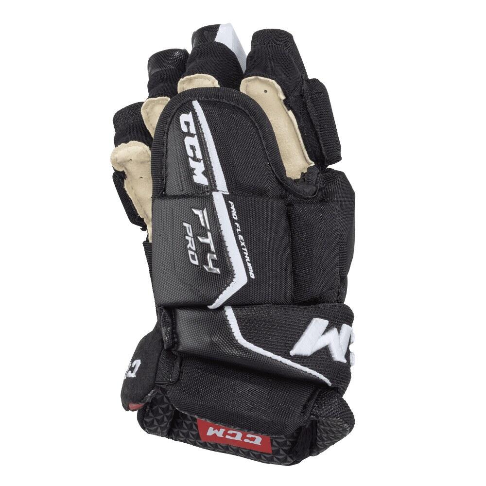 Luvas de Hóqui Preto/Branco Juniores CCM JETSPEED FT4 PRO 4/4