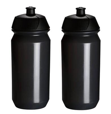 2 x bidon - 500 ml - transparant zwart drinkbus