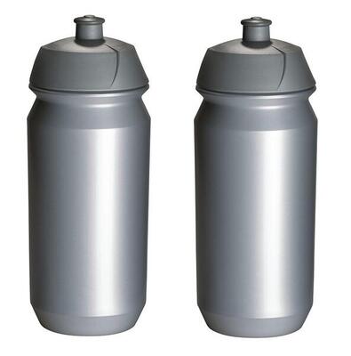 2 x bidon - 500 ml - zilver drinkbus