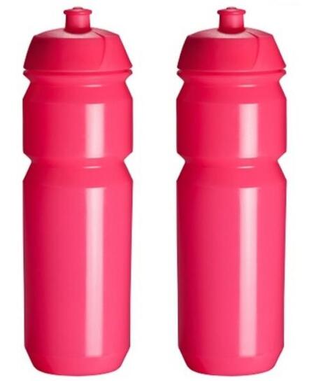 2 x Trinkflaschen - 750 ml - Fluoreszierende rosa Trinkflasche