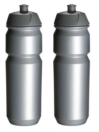 2 x Trinkflaschen - 750 ml - Silberne Trinkflasche