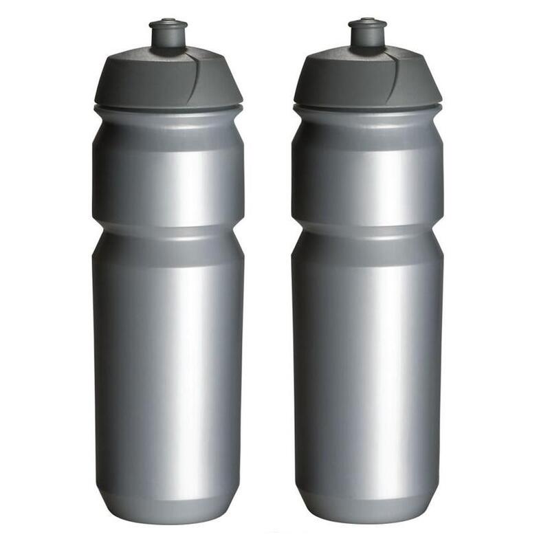 2 x Bouteilles d'eau - 750 ml - Argent Boite à boisson