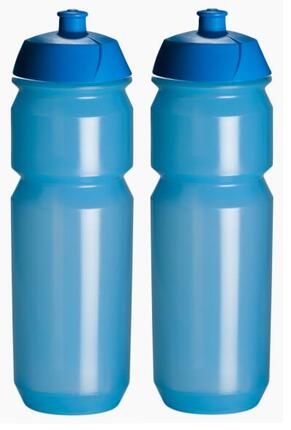 Wasserflasche - 2x 750ml - Shiva - Transparent Blau - Trinkflasche