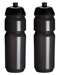 2 x Bouteilles d'eau - 750 ml - Noir transparent Bidon