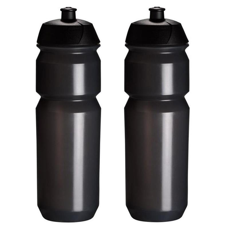 2 x Bouteilles d'eau - 750 ml - Noir transparent Bidon