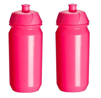2 x bidons - 500 ml - flashy pink roze drinkbus