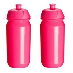 2 x Bidons - 500 ml - Flashy Pink Roze Drinkbus