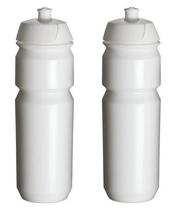 2 x Trinkflaschen - 750 ml - Weiße Trinkflasche