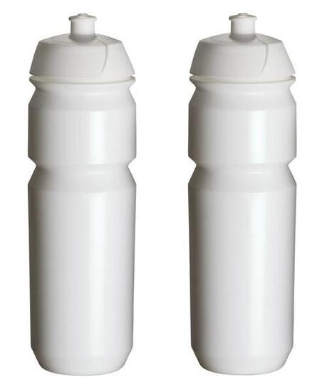 2 x Trinkflaschen - 750 ml - Weiße Trinkflasche