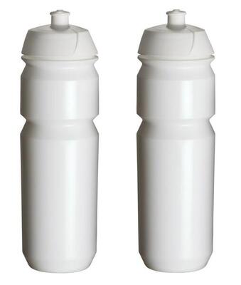 2 x bidons - 750 ml - wit drinkbus