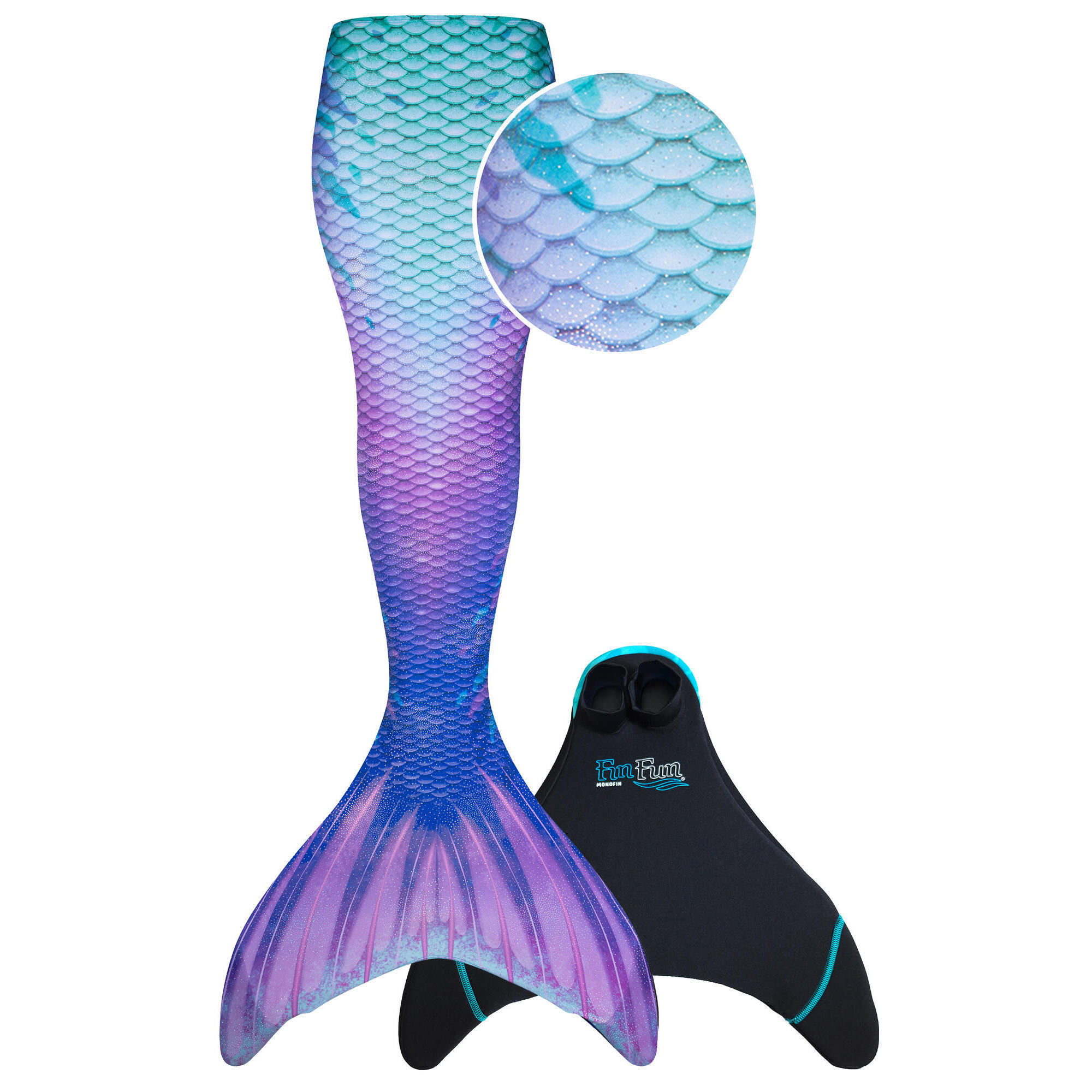 Finfun - Queue De Sirene « Édition Limitée » Lotus Moon - Palmes - Violet - Decathlon