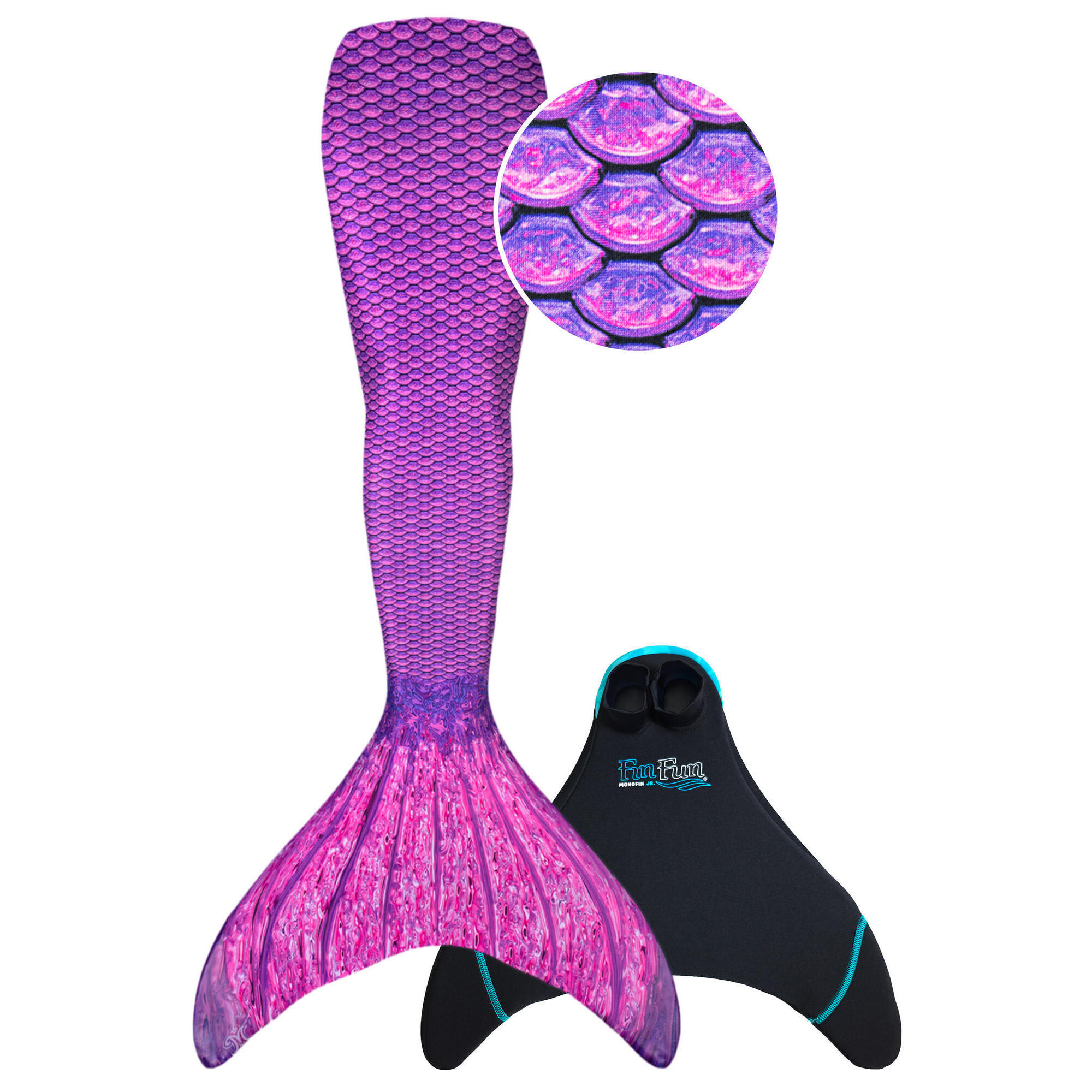 Finfun - Queue De Sirene « Mermaidens Originals » Asian Magenta - Palmes - Rose - Decathlon