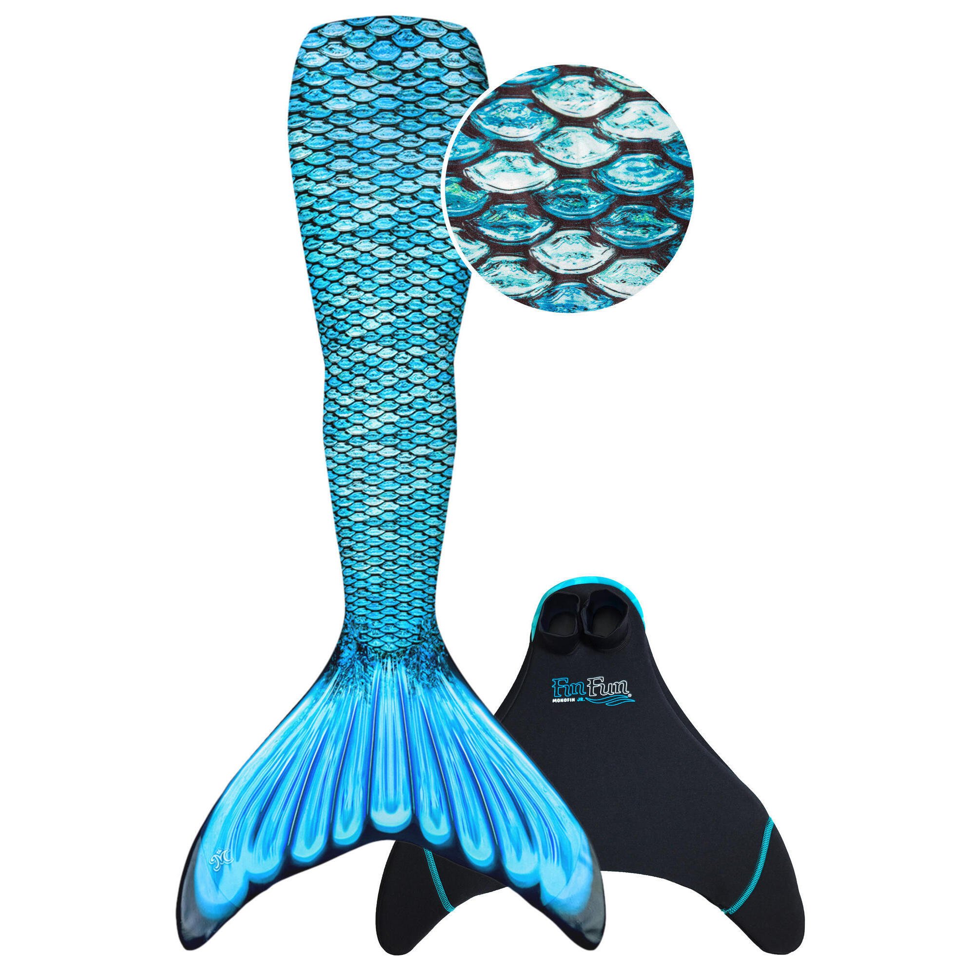 Finfun - Queue De Sirene « Mermaidens Original » Tidal Teal - Palmes - Bleu - Decathlon