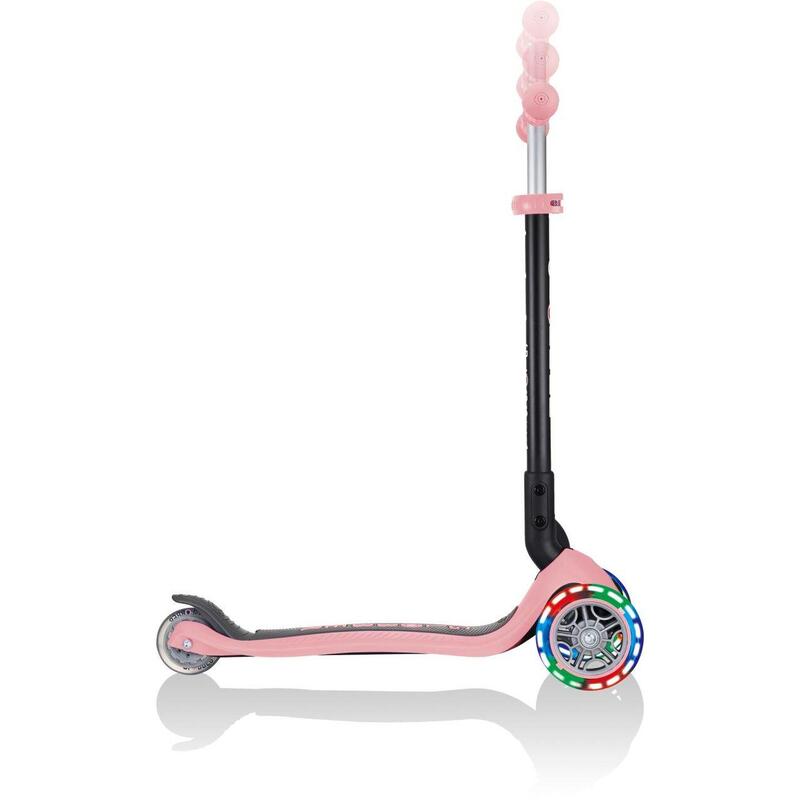 Go up Foldable scooter pour enfants "4 in 1" avec des lumières en rose pastel