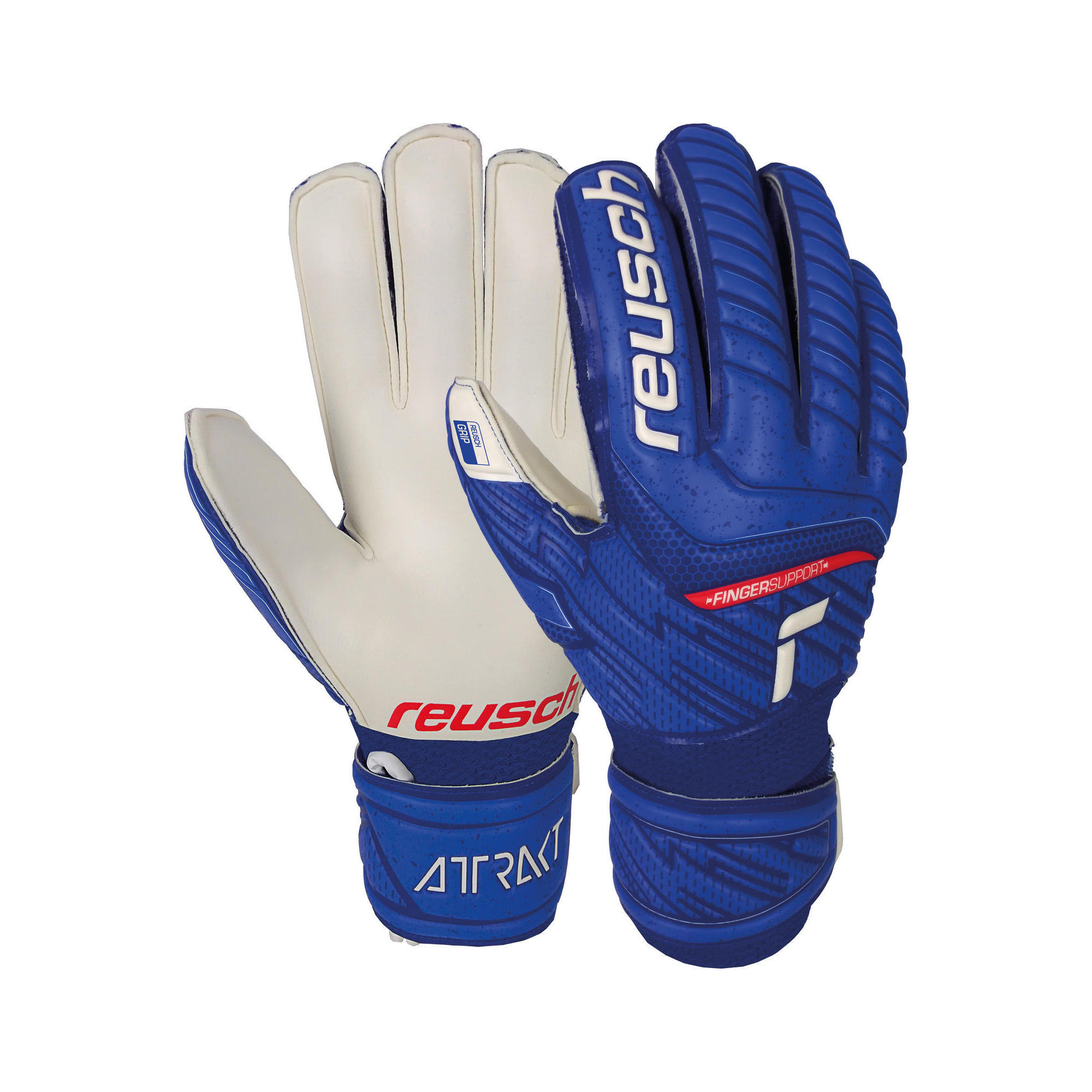 Reusch - Reusch Gants De Gardien Reusch Attrakt Grip Finger Support Junior - Gants De Gardien - Blanc|bleu - 4 - Decathlon