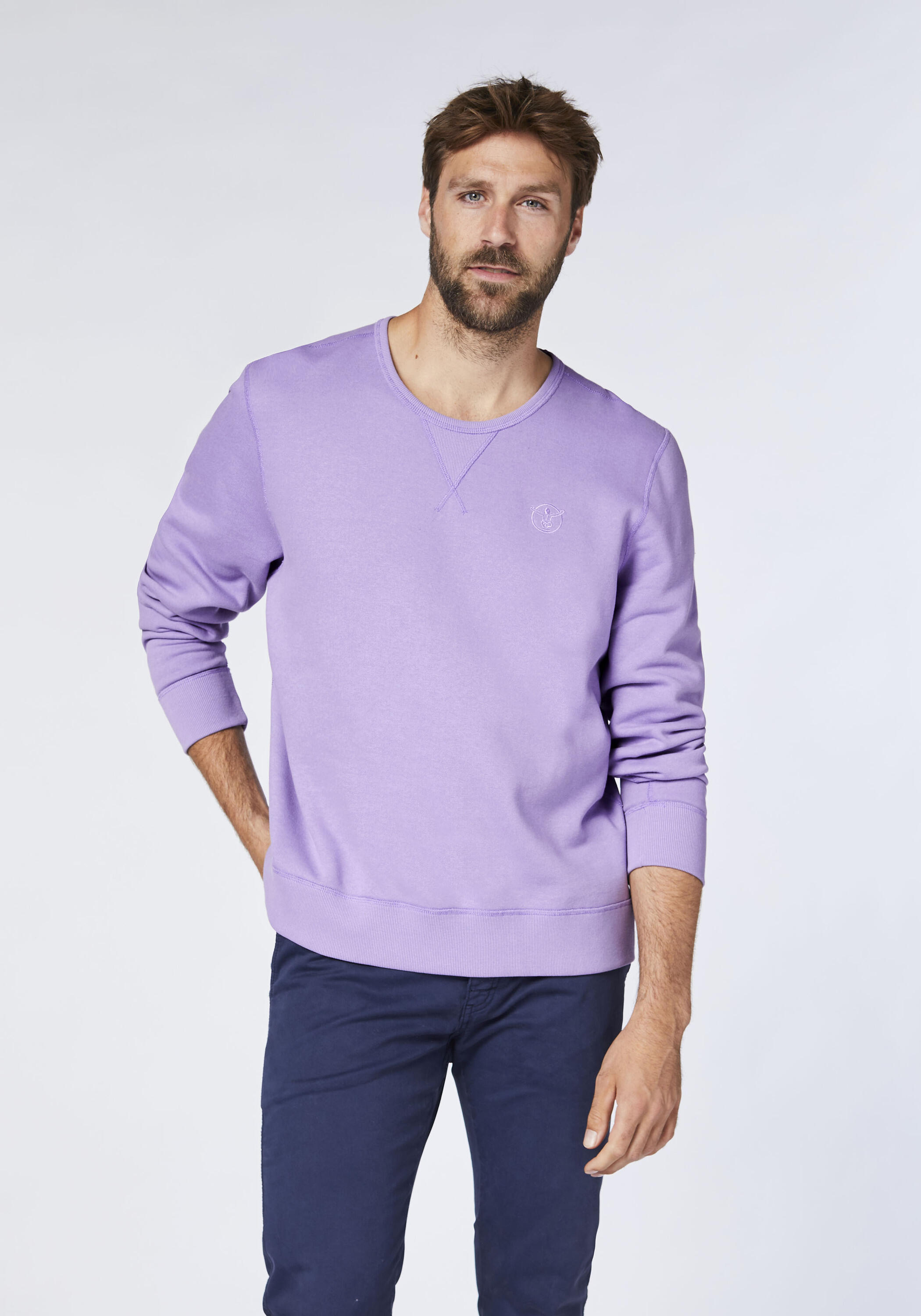 Sweater im Basic-Look mit Logo-Motiv 3/7