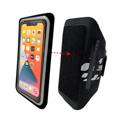 Brassard de running Détachable - Lycra - Taille M - Téléphone 5.8 pouces - Noir