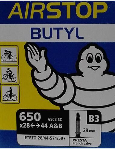 Michelin B3 AirStop Butyl Road Bike Tube 650x28/44 Presta 29mm 2/2