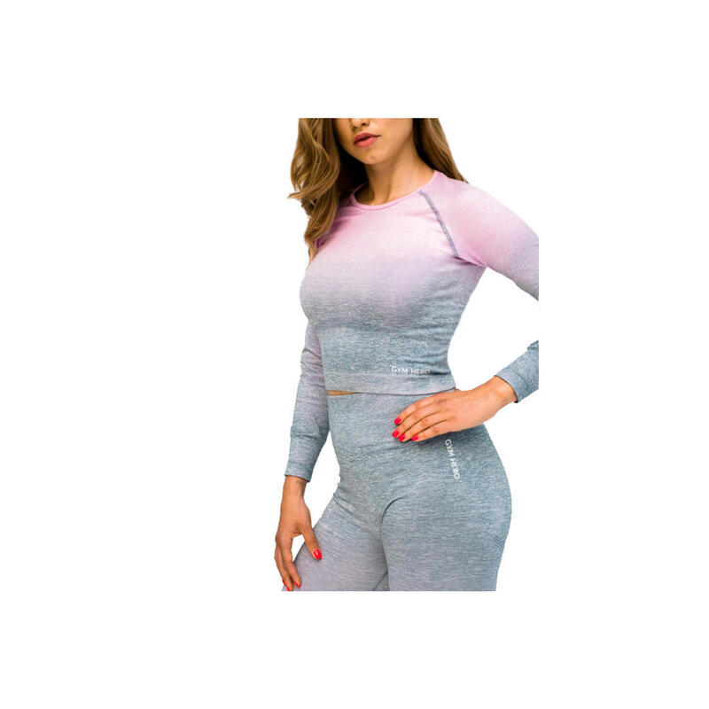 GymHero Ombre Rushguard Longsleeve, Femme, Gym, manches longues, rose