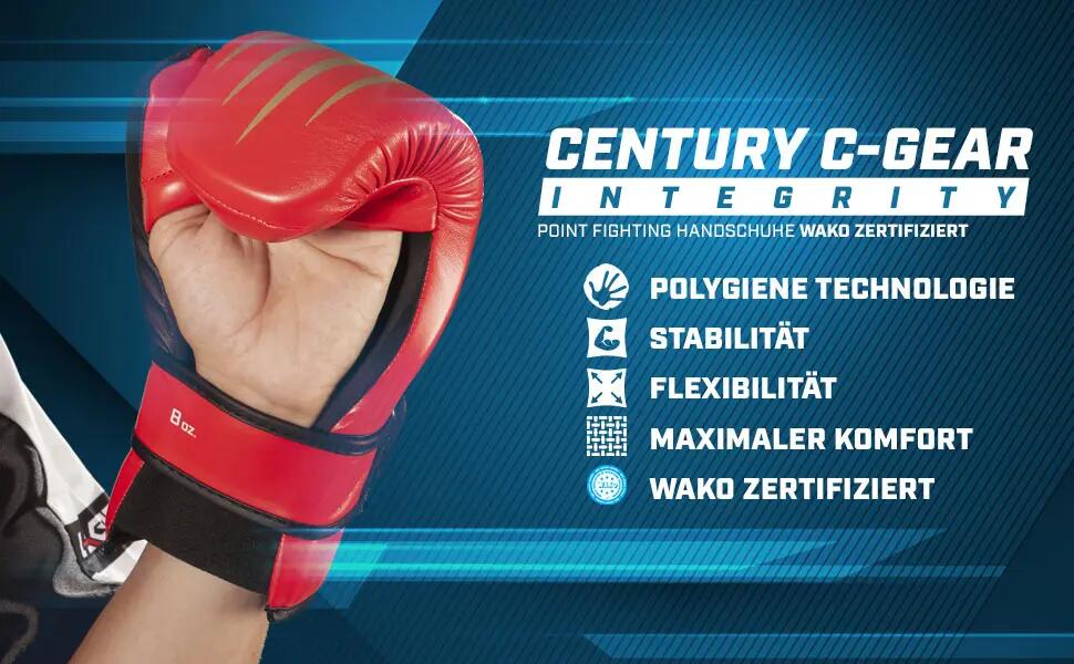 Mănuși Century Point Fighting C-GEAR Integrity, certificate WAKO, 8 oz. 7/7