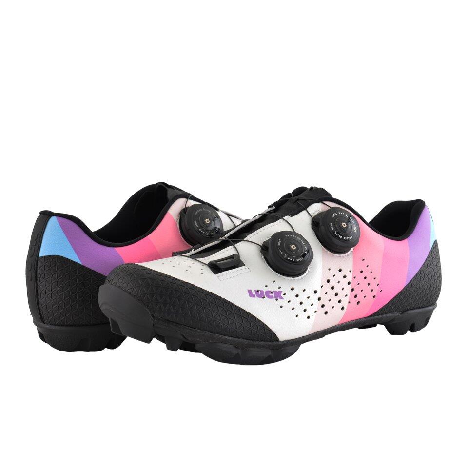 Zapatillas Ciclismo MTB Mujer Luck Galaxy Woman Blancas Decathlon