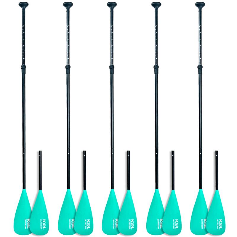 Pack 5 palas doble uso (SUP y Kayak) - Verde Aguamarina