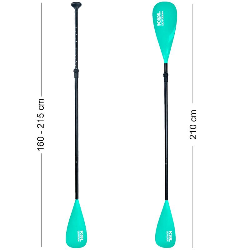 Pack 5 pagaies double usage (SUP et Kayak) - Vert Aquamarine