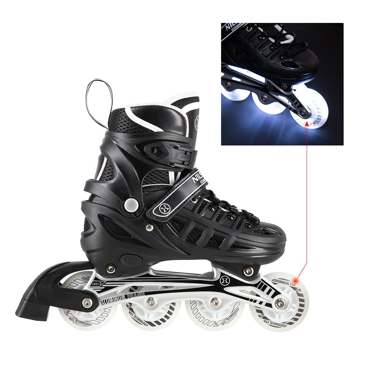 Patins à Roulettes avec Patin de Hockey Interchangeable LED Nils Extreme NH10905 7/7