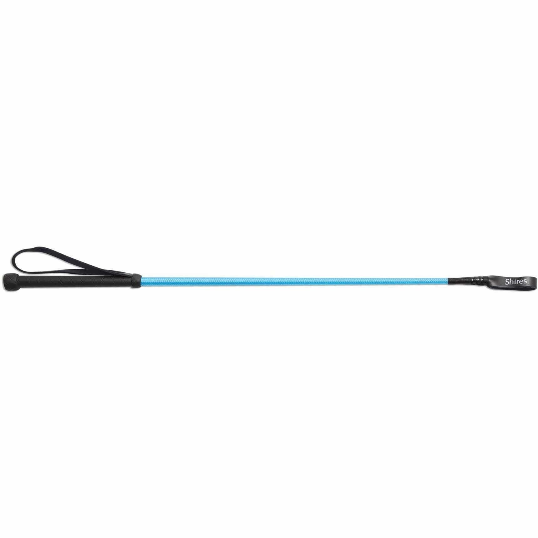 SHIRES Childrens/Kids Thread Stem Leather Horse Riding Whip (Bright Blue)