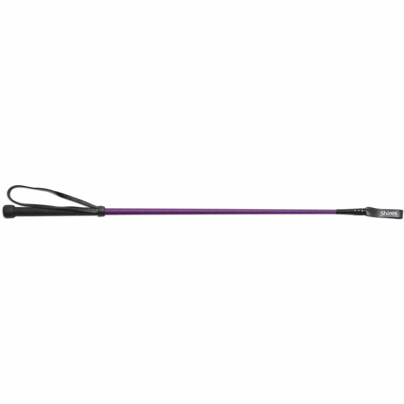 SHIRES Childrens/Kids Thread Stem Leather Horse Riding Whip (Purple)