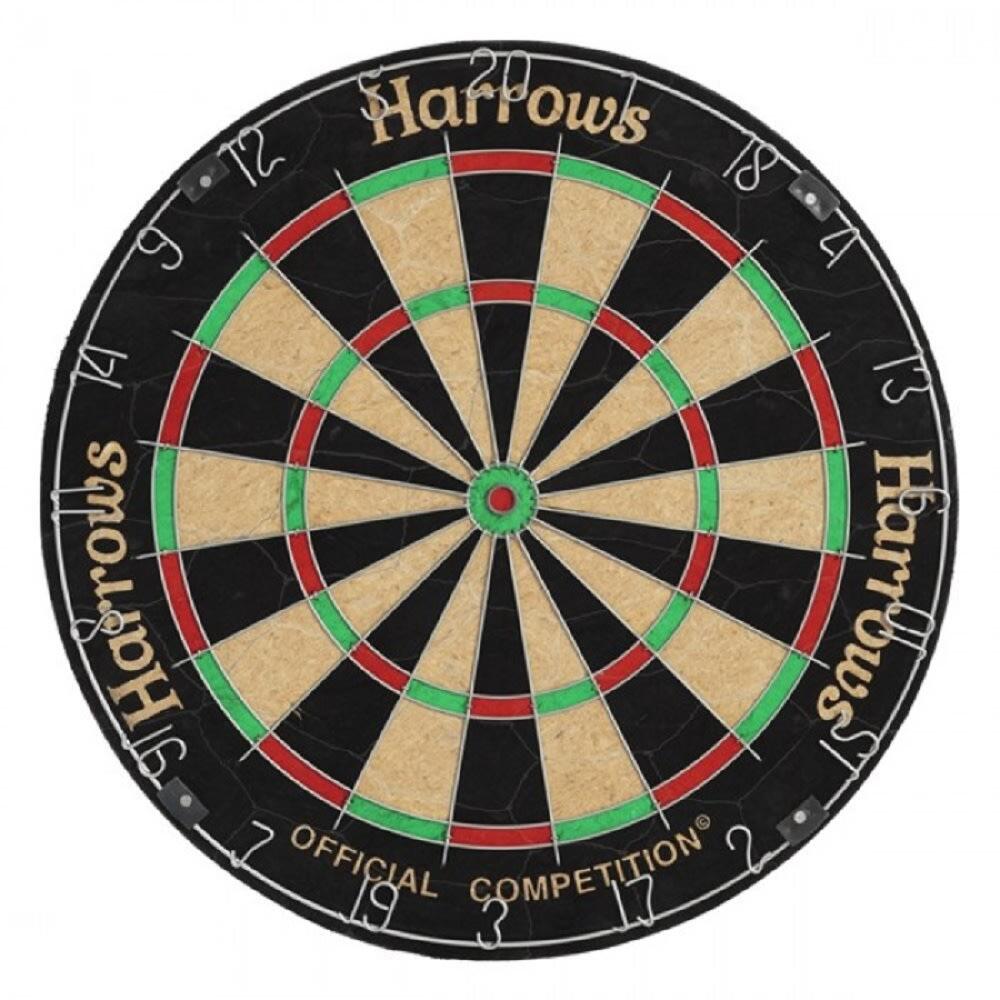HARROWS Competition Sisal Bristle Dartboard (Black/Beige/Red)