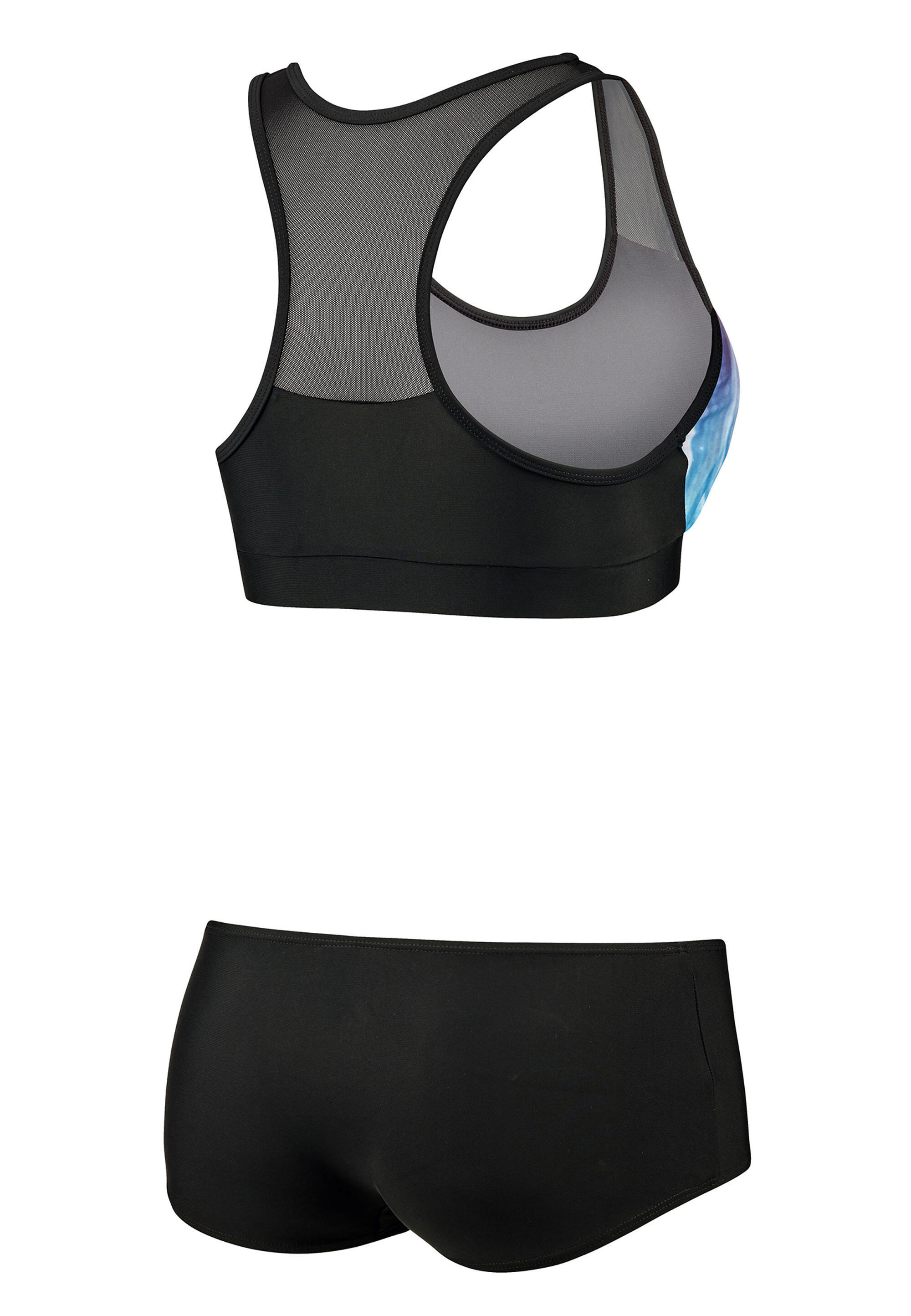 Top bikini Beco dos nageur en mesh Regular Fit noir/bleu/rose taille 40 3/5