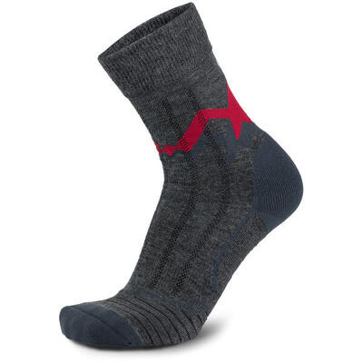 Meindl mt3.5 trekking merino light wandelsokken dames - antraciet / rood 42-44