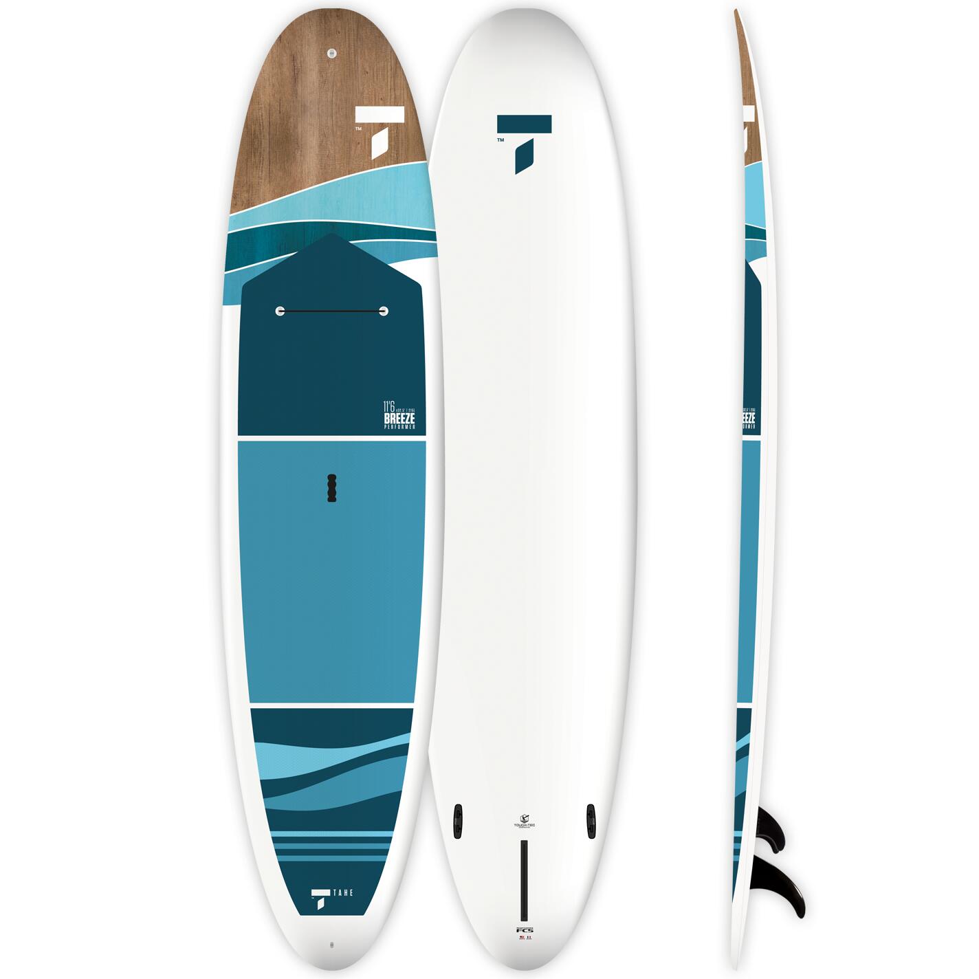 Tahe - Stand Up Paddle Rigide 11'6'' - Breeze Performer - Planche De Stand Up Paddle - Blanc|bleu|marron - Decathlon